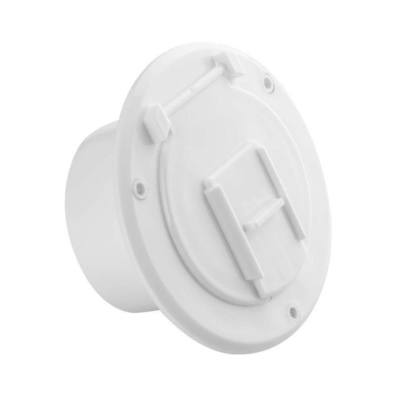 Halotronics RV 4 1/4-inch Round Electrical Cable Hatch for 30 Amp Cords (White) - Image 1